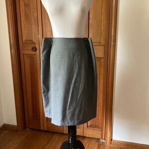 ALIA Grey/Green Houndstooth Patten Pencil Skirt, Size 14